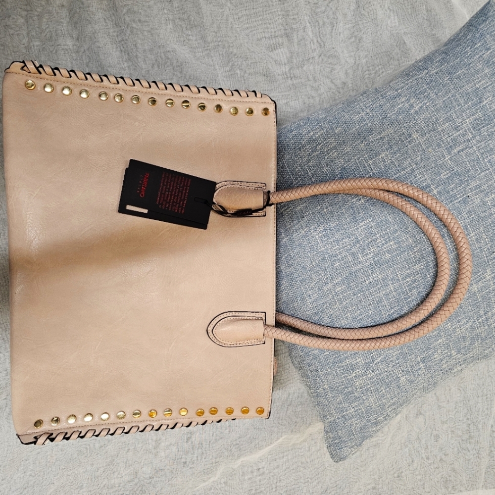 Fabriano Iltalia 100% Genuine Leather Rose Blush Tote